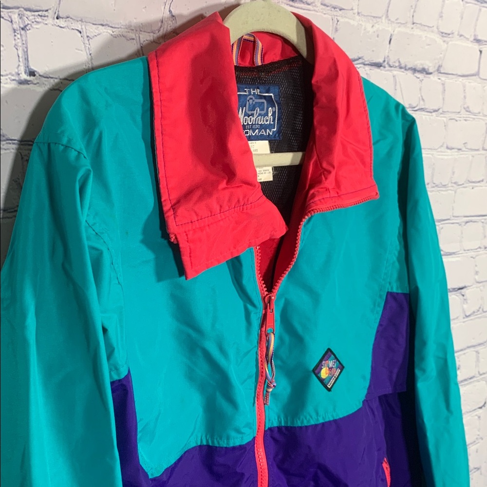 Woolrich Womens VTG Y2K Retro Sigment Gear Full Zip Jacket in Blueberry Sz L 90s - Picture 2 of 7